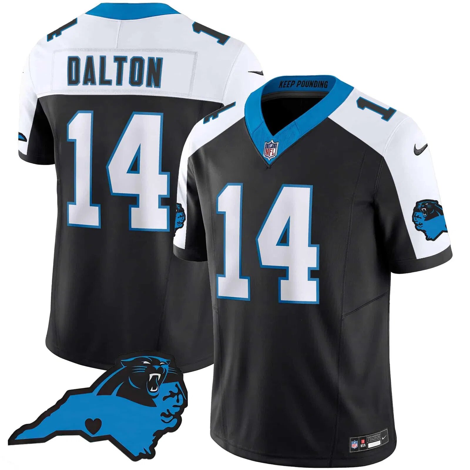 Men Carolina Panthers #14 Dalton Black 2024 Nike Vapor Limited NFL Jersey